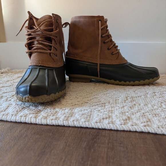 Original Weatherproof Vintage Duck Boots Brown and Green - Picture 2 of 5